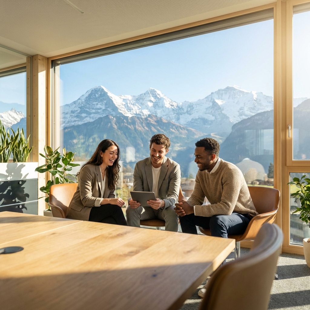 Interactive chart comparing compound growth of CHF 7,000 annual contributions from age 25 vs age 35, showing CHF 340,000 difference by age 65